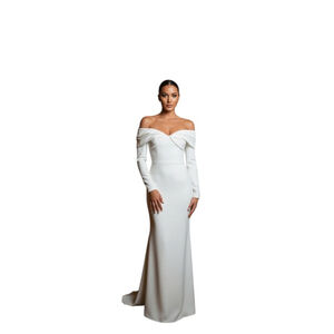 A.L.C. White Off-the-Shoulder Long Sleeve Maxi Dress Size 2